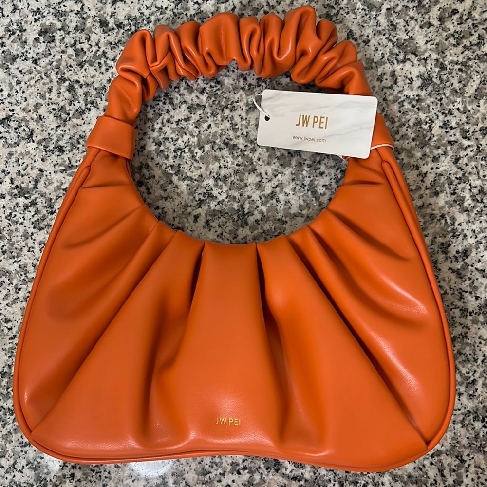 JW Pei Gabbi Ruched Hobo Handbag - Orange